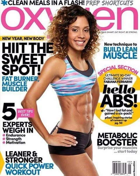 Fabiana featured on Oxygen Magazine cover