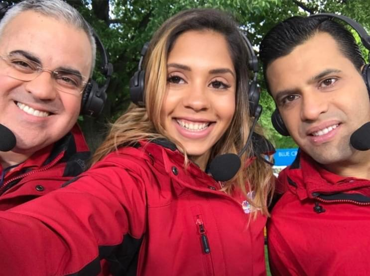 Fabiana with broadcast team