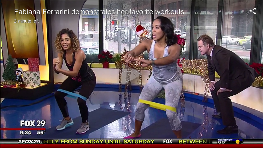 Fabiana on FOX 29 demonstrating workouts