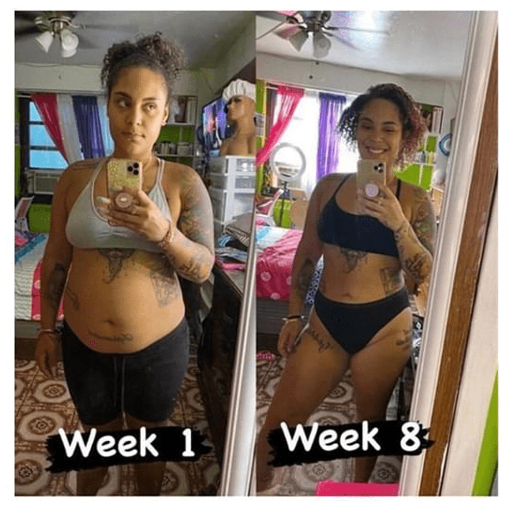Week 1 to Week 8 transformation